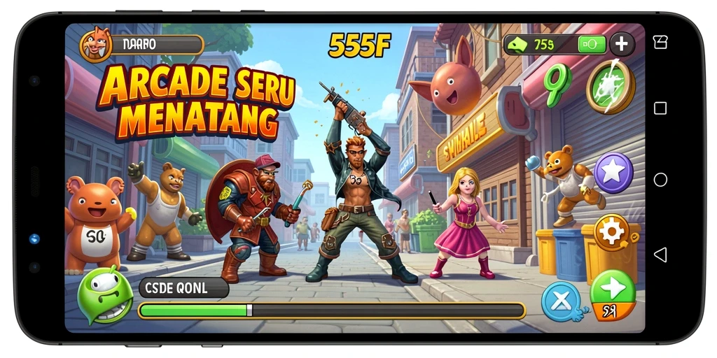 Tampilan gameplay yang menarik dan penuh tantangan di 555F.