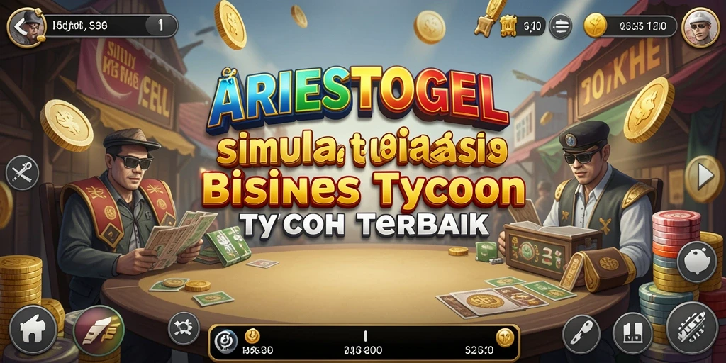 Tangkapan layar utama ARIESTOGEL menampilkan aksi gameplay Tycoon yang seru.