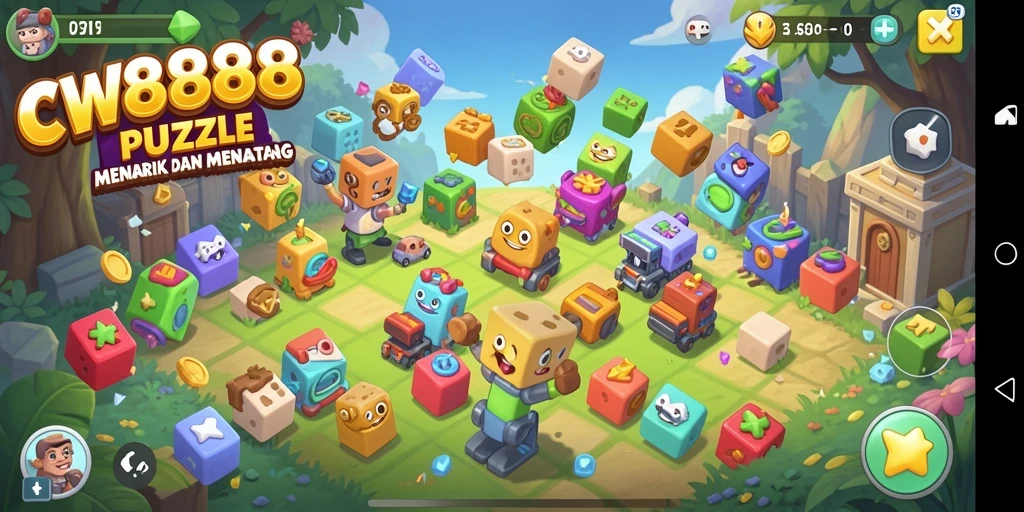 Screenshot dari gameplay CW8888 yang menampilkan tantangan puzzle seru.