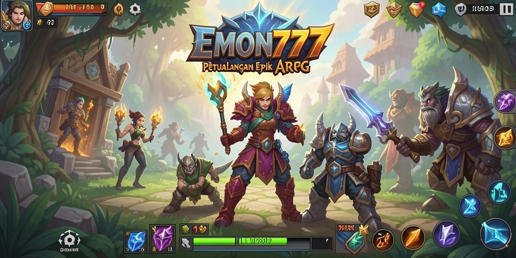 Screenshot gameplay EMON777 yang menampilkan aksi pertarungan yang seru.