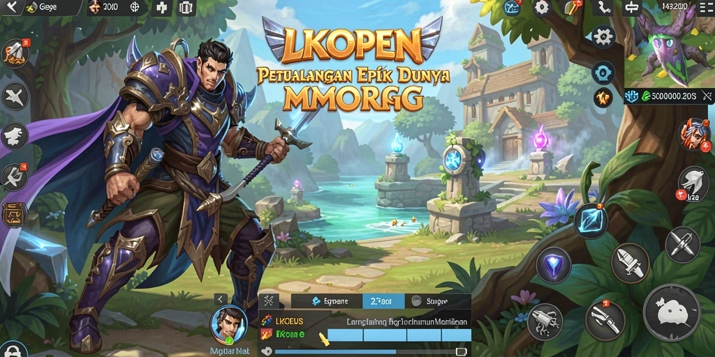 Menampilkan aksi seru di dunia MMORPG LKOPEN.