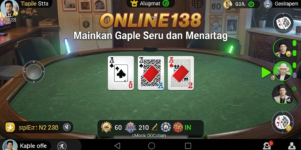 Screenshot permainan Gaple yang menarik dan menantang.