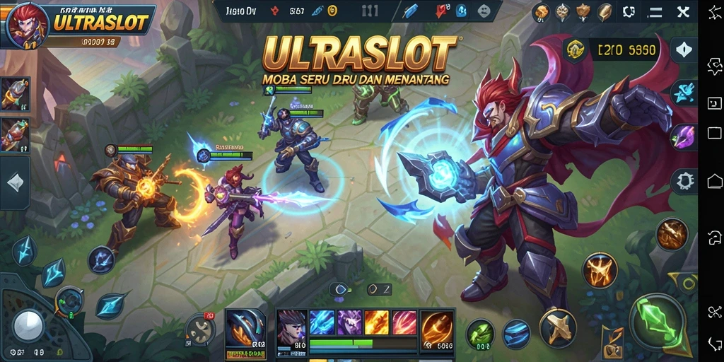Tampilan gameplay yang mendebarkan di ULTRASLOT dengan aksi tim yang seru.